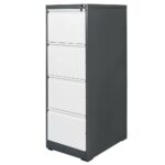 Zdjęcie produktu: Szafka metalowa na dokumenty Mega-M WENUS kartotekowa 4 szuflady S-45 cm grafitowa szary front