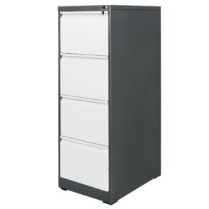 Zdjęcie produktu: Szafka metalowa na dokumenty Mega-M WENUS kartotekowa 4 szuflady S-45 cm grafitowa szary front