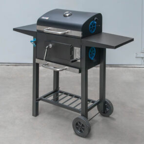 Zdjęcie produktu: Grill ogrodowy węglowy z pokrywą Mega-M 2x stolik boczny 42x30 cm POSERWISOWY