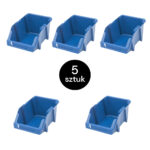 Zdjęcie produktu: Pojemnik magazynowy kuweta warsztatowa Mega-M 20x30x13 cm plastikowy niebieski M - zestaw 5 szt.