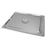 Zdjęcie produktu: Pokrywka do GN 2/1 ze stali nierdzewnej Mega-M 65x53 cm z wycięciem na chochlę