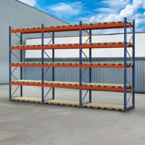 Regał magazynowy paletowy POLYPAL 0+4 H-1045 cm L-854 cm, 1500 kg nośność na parę trawersów