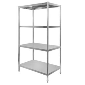 Regał ze stali nierdzewnej z 4 półkami Mega-M 100x40x180 cm