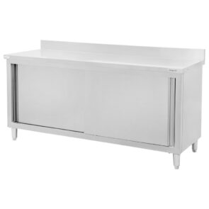 Zdjęcie produktu: Stół gastronomiczny ze stali nierdzewnej przyścienny z szafką Mega-M 180x60x85 cm