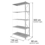 Zdjęcie produktu: Regał magazynowy 5-półkowy STOW H-300 cm L-130 cm G-60 cm moduł dostawny