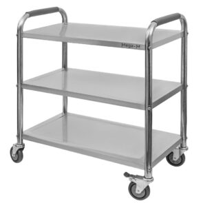 Zdjęcie produktu: Wózek gastronomiczny kelnerski 75x40x90 cm Mega-M STANDARD 3 półki stal nierdzewna