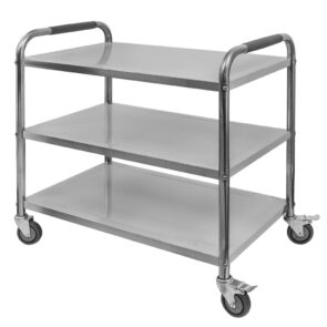Zdjęcie produktu: Wózek gastronomiczny kelnerski 90x50x90 cm Mega-M STANDARD 3 półki stal nierdzewna