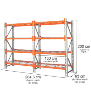 Zdjęcie produktu: Regał magazynowy 8-półkowy MGL MAGO HX H-200 cm L-284.6 cm G-63 cm 300 kg