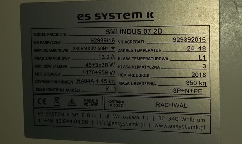 Witryna mroźnicza ES System K SMI INDUS 07 2D