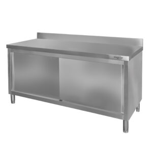 Zdjęcie produktu: Stół gastronomiczny ze stali nierdzewnej przyścienny z szafką Mega-M 160x60x85 cm