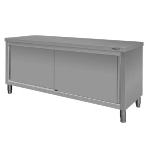 Zdjęcie produktu: Stół gastronomiczny ze stali nierdzewnej centralny z szafką Mega-M 180x70x85 cm