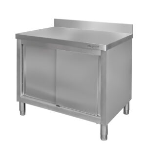 Zdjęcie produktu: Stół gastronomiczny ze stali nierdzewnej przyścienny z szafką Mega-M 100x70x85 cm