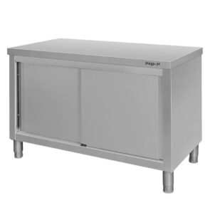 Zdjęcie produktu: Stół gastronomiczny ze stali nierdzewnej centralny z szafką Mega-M 120x60x85 cm