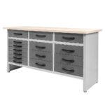 Zdjęcie produktu: Stół warsztatowy z 15 szufladami Mega-M HANDYMAN S-160 cm G-60 cm H-85 cm grafit