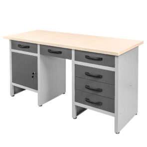 Zdjęcie produktu: Stół warsztatowy z 6 szufladami 1 szafką zamykaną Mega-M HANDYMAN S-160 cm G-60 cm H-85 cm grafit