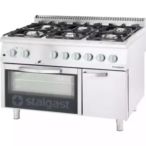 Zdjęcie produktu: Kuchnia gazowa sześciopalnikowa z piekarnikiem gazowym G20 STALGAST 9711110 37.5 kW POWYSTAWOWA
