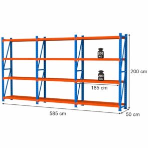 Zdjęcie produktu: Regał magazynowy 12-półkowy Mega-M FORTIS LIGHT H-200 cm L-585 cm G-50 cm