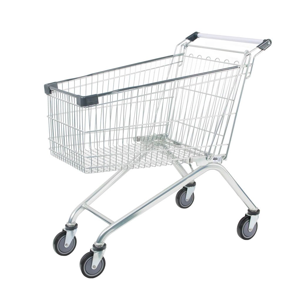 wózek sklepowy, wózek zakupowy, wózek do sklepu samoobsługowego, wózek metalowy, wózek na zakupy, wózek sklepowy z koszem, wytrzymały wózek sklepowy