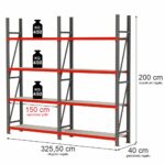 Zdjęcie produktu: Regał magazynowy 8-półkowy Mega-M FORTIS H-200 cm L-325.5 cm G-40 cm