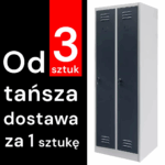 Zdjęcie produktu: Szafka BHP ubraniowa Mega-M pracownicza 2-drzwiowa S-60 cm szara/grafitowy front WYSYŁKA PALETOWA