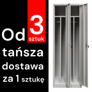 Zdjęcie produktu: Szafka BHP ubraniowa Mega-M pracownicza 2-drzwiowa z przegrodami S-60 cm szara WYSYŁKA PALETOWA