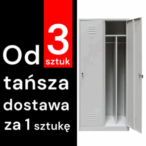Zdjęcie produktu: Szafka BHP ubraniowa Mega-M pracownicza 2-drzwiowa z przegrodami S-80 cm szara WYSYŁKA PALETOWA