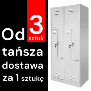 Zdjęcie produktu: Szafka BHP ubraniowa Mega-M typu”L” pracownicza 4-drzwiowa S-80 cm szara WYSYŁKA PALETOWA
