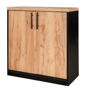 Zdjęcie produktu: Szafka biurowa na segregatory Mega-M L-80 cm G-35 cm H-85cm dąb kraft/czarny