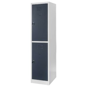 Zdjęcie produktu: Szafka skrytkowa BHP Mega-M 2 skrytki 40x50x180 cm szara grafitowy front