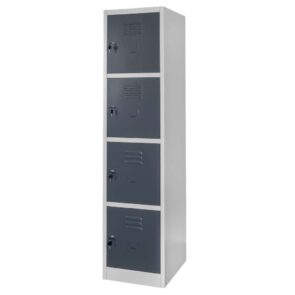 Zdjęcie produktu: Szafka skrytkowa BHP Mega-M 4 skrytki 40x50x180 cm szara grafitowy front