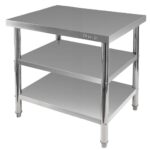 Zdjęcie produktu: Stół gastronomiczny ze stali nierdzewnej centralny z 2 półkami Mega-M X STANDARD 100x60x85 cm