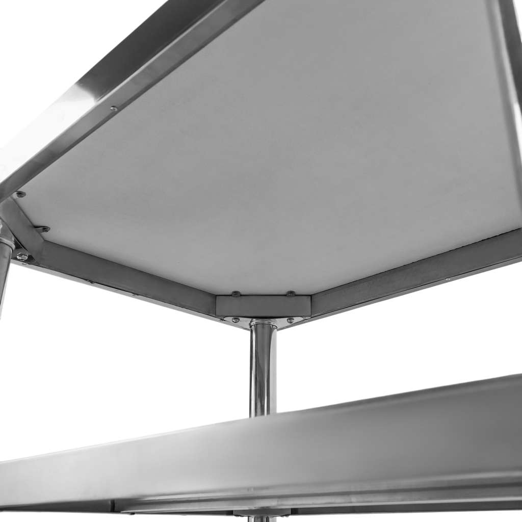 Stół gastronomiczny ze stali nierdzewnej centralny z 2 półkami S-100 cm