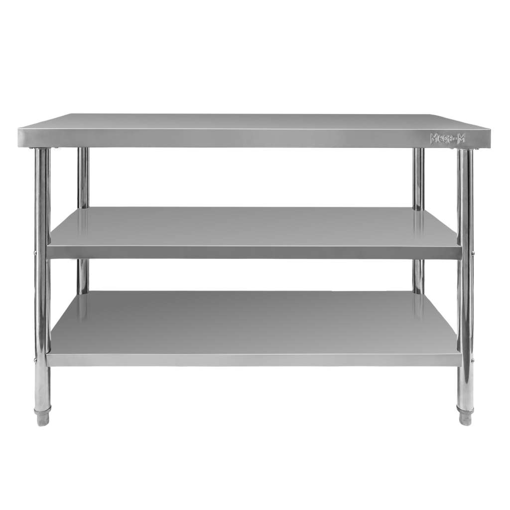 Stół gastronomiczny ze stali nierdzewnej centralny z 2 półkami Mega-M X STANDARD 120x70x85 cm