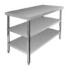 Stół gastronomiczny ze stali nierdzewnej centralny z 2 półkami Mega-M X STANDARD 120x70x85 cm