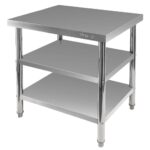 Zdjęcie produktu: Stół gastronomiczny ze stali nierdzewnej centralny z 2 półkami Mega-M X STANDARD 80x70x85 cm