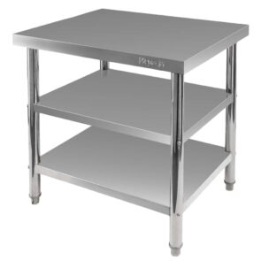 Zdjęcie produktu: Stół gastronomiczny ze stali nierdzewnej centralny z 2 półkami Mega-M X STANDARD 80x70x85 cm