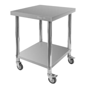 Zdjęcie produktu: Stół gastronomiczny ze stali nierdzewnej mobilny z półką Mega-M X STANDARD 60x60x85 cm
