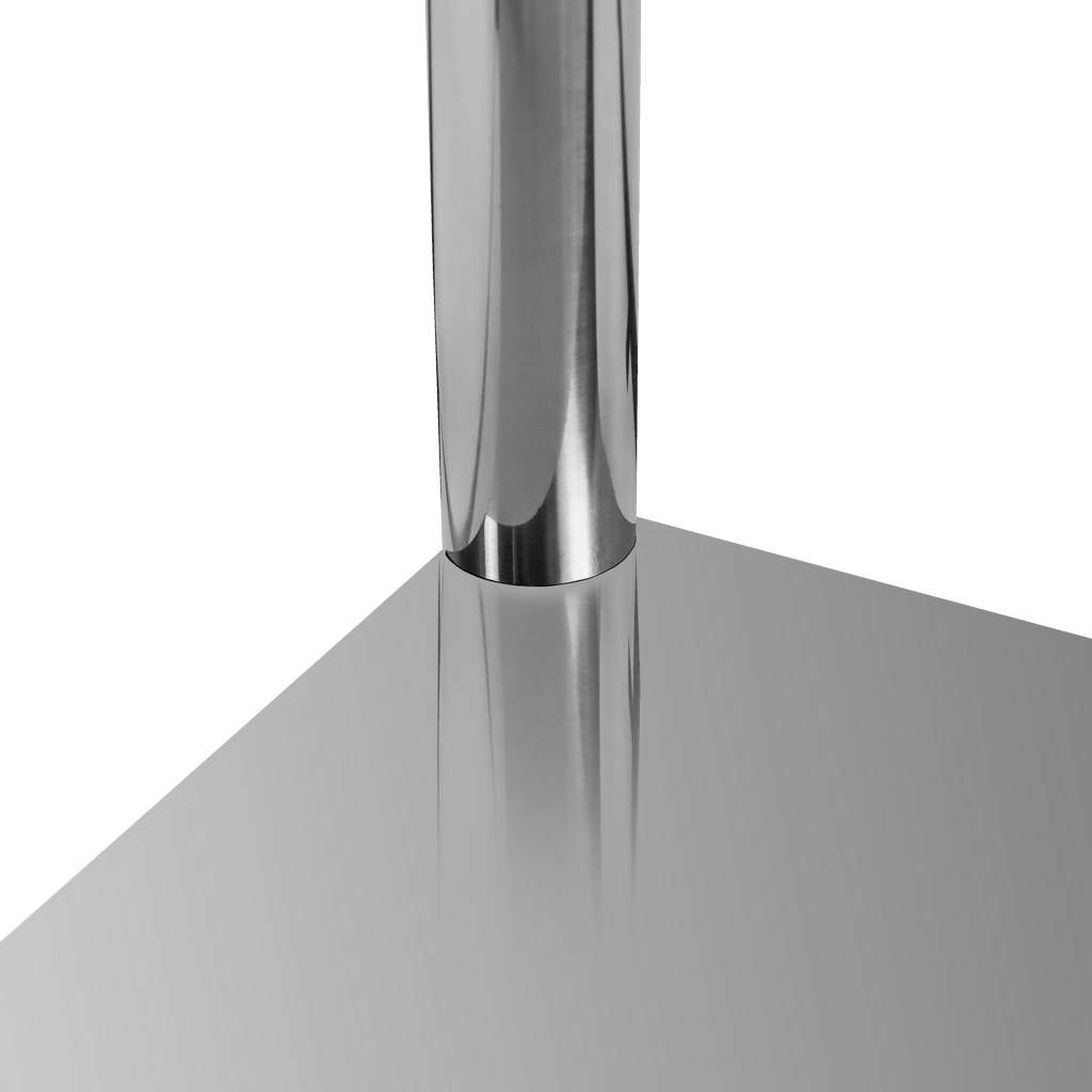 Stół gastronomiczny ze stali nierdzewnej centralny z półką na kółkach Mega-M X STANDARD 60x60x85 cm