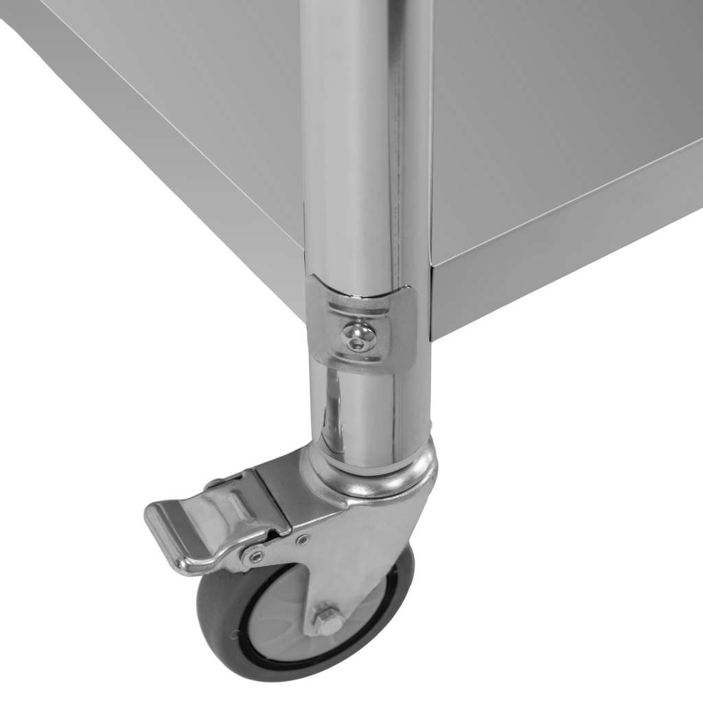 Stół gastronomiczny ze stali nierdzewnej mobilny z półką Mega-M X STANDARD 100x60x85 cm kółko