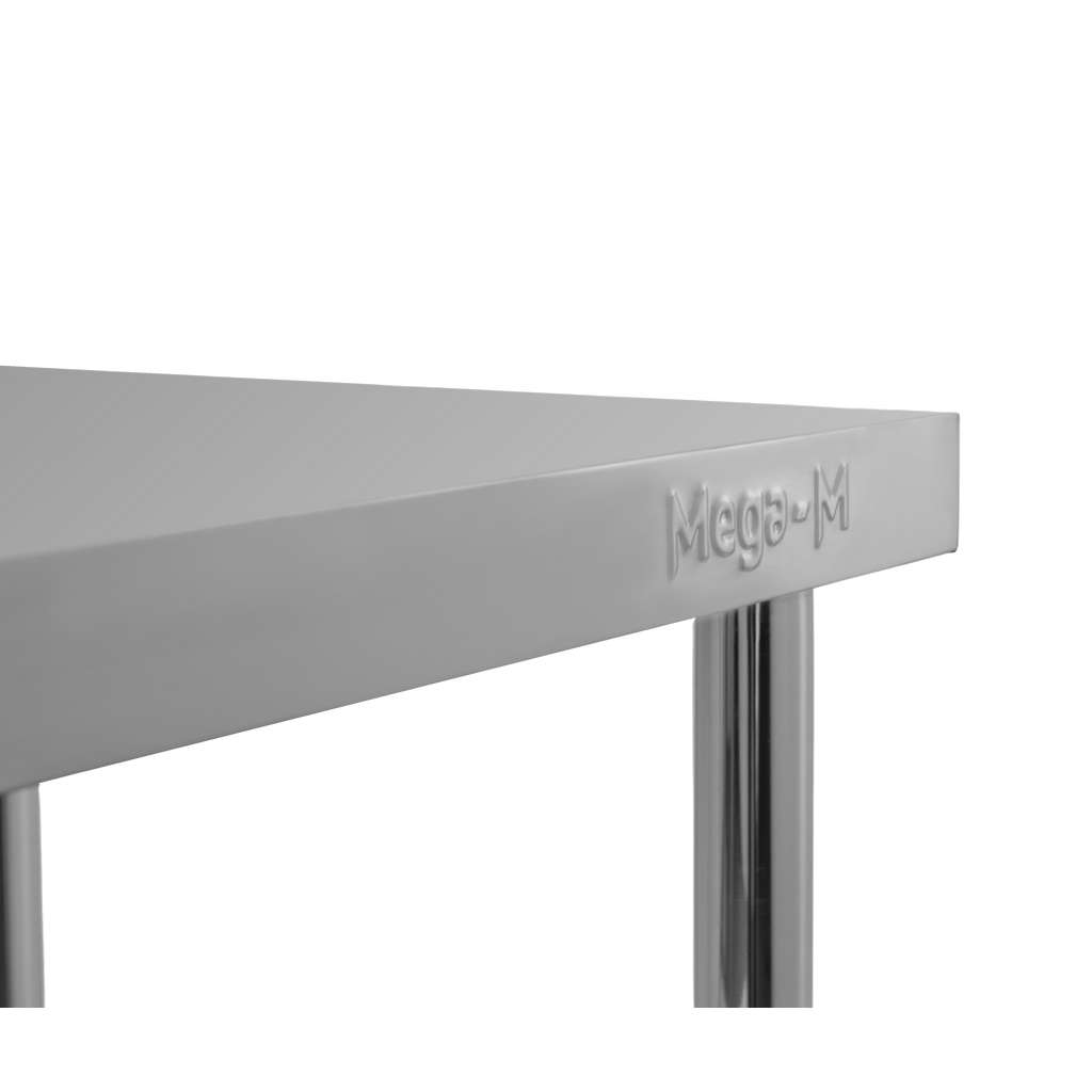 Stół gastronomiczny ze stali nierdzewnej mobilny z półką Mega-M X STANDARD 100x60x85 cm logo