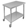 Stół gastronomiczny ze stali nierdzewnej mobilny z półką Mega-M X STANDARD 80x60x85 cm