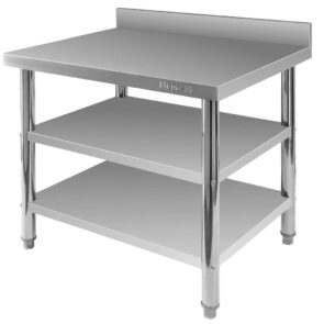 Zdjęcie produktu: Stół gastronomiczny ze stali nierdzewnej przyścienny z 2 półkami Mega-M X STANDARD 100x70x85 cm