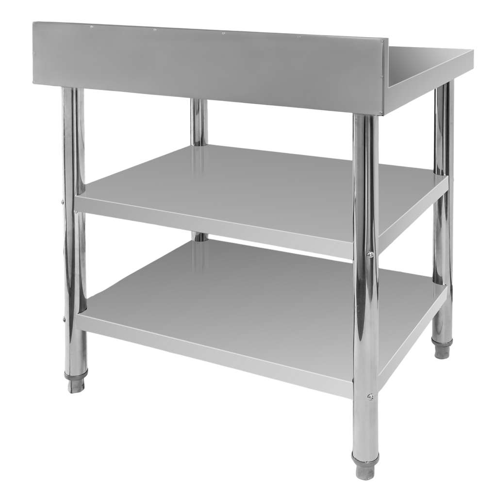 Stół gastronomiczny ze stali nierdzewnej przyścienny z 2 półkami S-80 cm