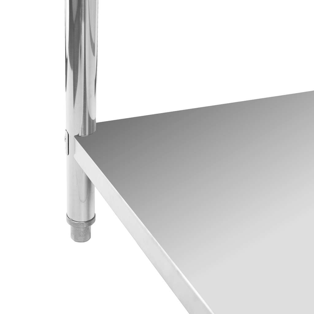 Stół gastronomiczny ze stali nierdzewnej przyścienny z półką Mega-M X STANDARD 120x60x85 cm detal