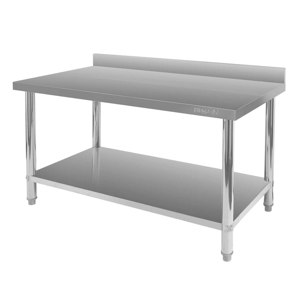 Stół gastronomiczny ze stali nierdzewnej przyścienny z półką Mega-M X STANDARD 140x60x85 cm