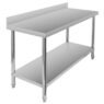 Stół gastronomiczny ze stali nierdzewnej przyścienny z półką Mega-M X STANDARD 150x60x85 cm