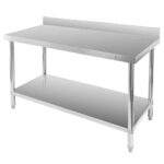 Zdjęcie produktu: Stół gastronomiczny ze stali nierdzewnej przyścienny z półką Mega-M X STANDARD 150x60x85 cm