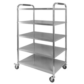 Zdjęcie produktu: Wózek gastronomiczny kelnerski 86x54x154 cm Mega-M X STANDARD 5 półek stal nierdzewna