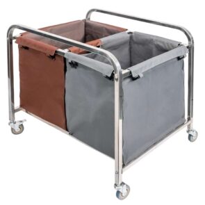Zdjęcie produktu: Wózek hotelowy na pranie 2-komory Mega-M 90x65x85 cm szaro-brązowy