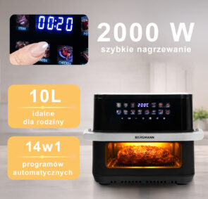 Zdjęcie produktu: Frytkownica beztłuszczowa Air Fryer BERGMANN YA kosz 10L 2000W